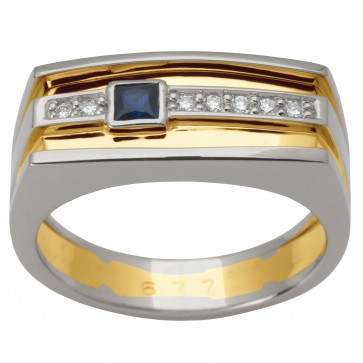 Перстень з діамантами та кольоровим камінням 381-1492