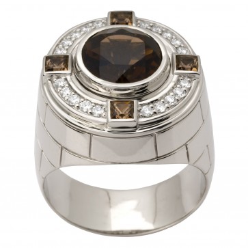 Перстень з діамантами та кольоровим камінням 981-1480