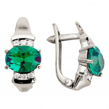 Сережки з діамантами та кольоровим камінням 982-0390
