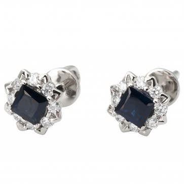 Сережки з діамантами та кольоровим камінням 982-1179