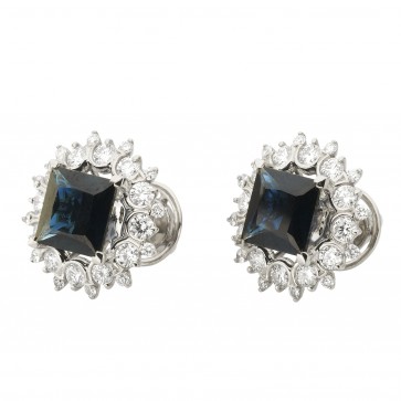 Сережки з діамантами та кольоровим камінням 982-1297