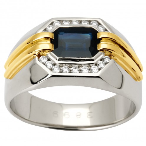 Перстень з діамантами та кольоровим камінням 381-1345