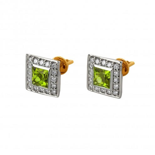 Сережки з діамантами та кольоровим камінням 882-0545