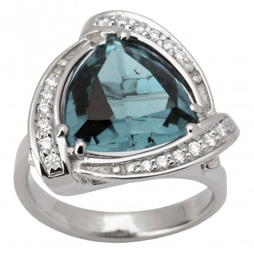 Каблучка з діамантами та кольоровим камінням 981-1316