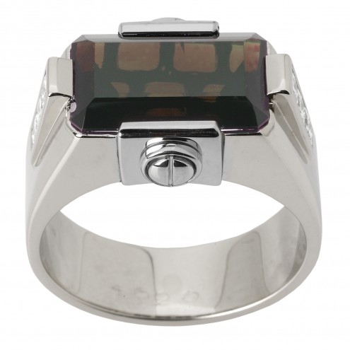 Перстень з діамантами та кольоровим камінням 981-1463
