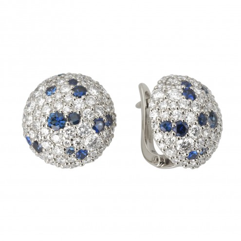 Сережки з діамантами та кольоровим камінням 982-1038