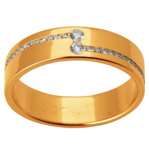 Обручальное кольцо с несколькими бриллиантами 141-1505