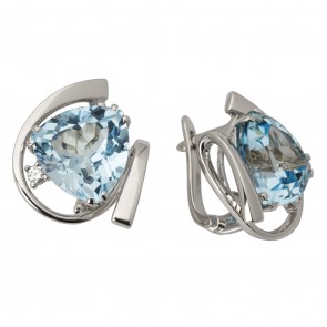 Сережки з діамантами та кольоровим камінням 982-0660