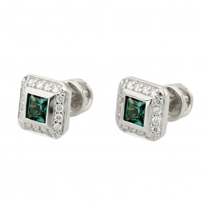 Сережки з діамантами та кольоровим камінням 982-0818