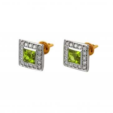 Сережки з діамантами та кольоровим камінням 882-0545