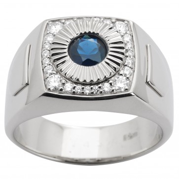 Перстень з діамантами та кольоровим камінням 981-1469