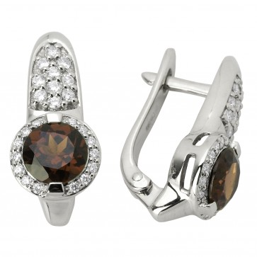 Сережки з діамантами та кольоровим камінням 982-0542