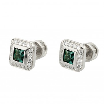 Сережки з діамантами та кольоровим камінням 982-0818