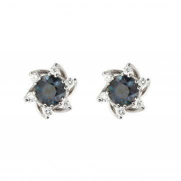 Сережки з діамантами та кольоровим камінням 982-1376