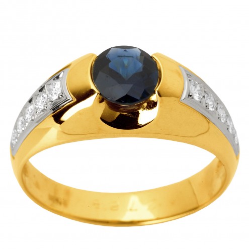 Перстень з діамантами та кольоровим камінням 881-1256