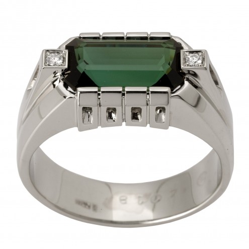 Перстень з діамантами та кольоровим камінням 981-1464