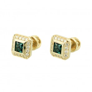 Сережки з діамантами та кольоровим камінням 082-1398