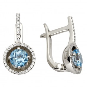 Сережки з діамантами та кольоровим камінням 982-0797