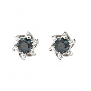 Сережки з діамантами та кольоровим камінням 982-1376